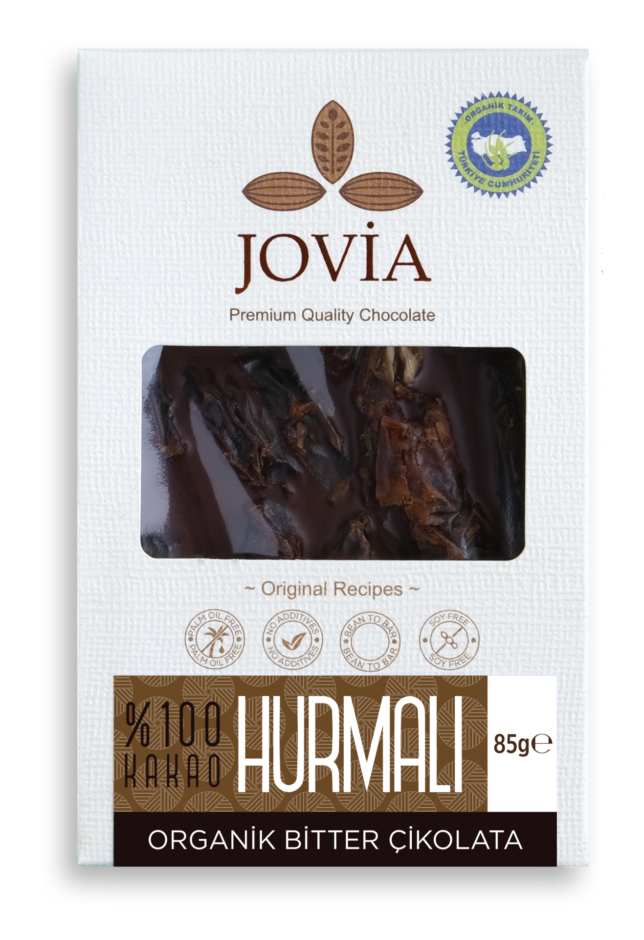 ORGANİK ÇİKOLATA-%100 BİTTER HURMALI