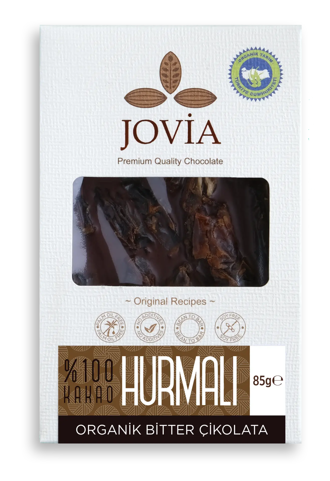 ORGANİK ÇİKOLATA-%100 BİTTER HURMALI