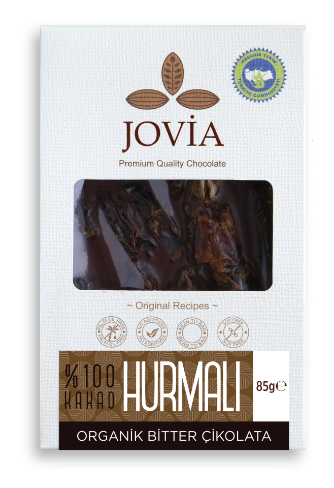 ORGANİK ÇİKOLATA-%100 BİTTER HURMALI