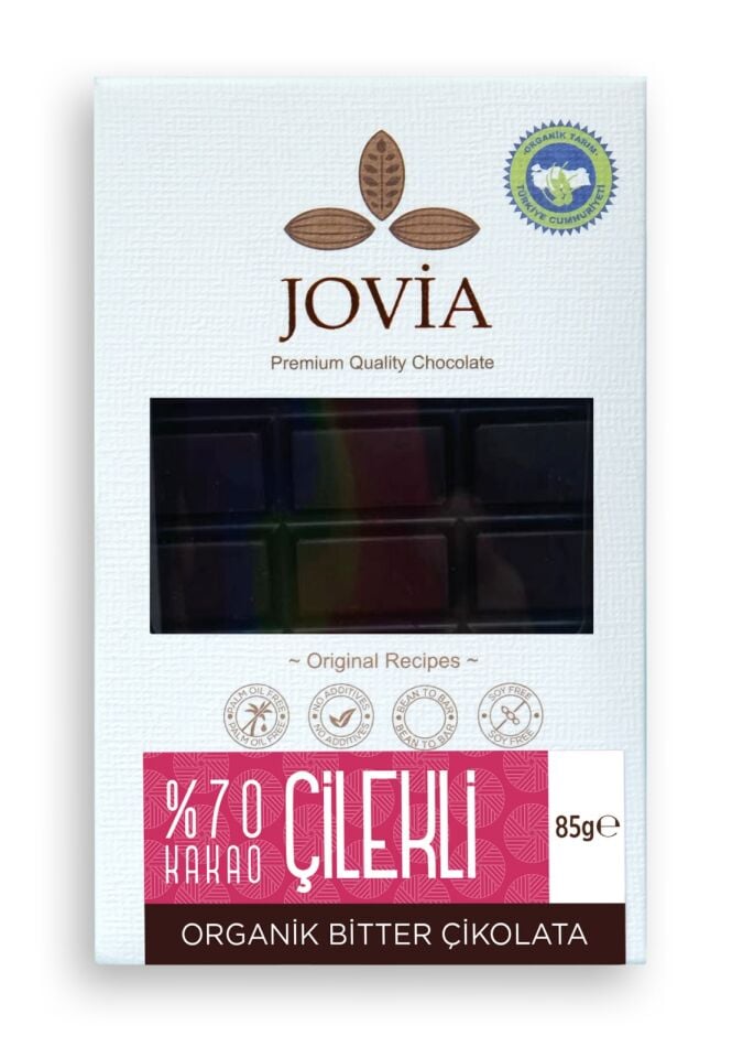 ORGANİK ÇİKOLATA-%70 BİTTER ÇİLEKLİ