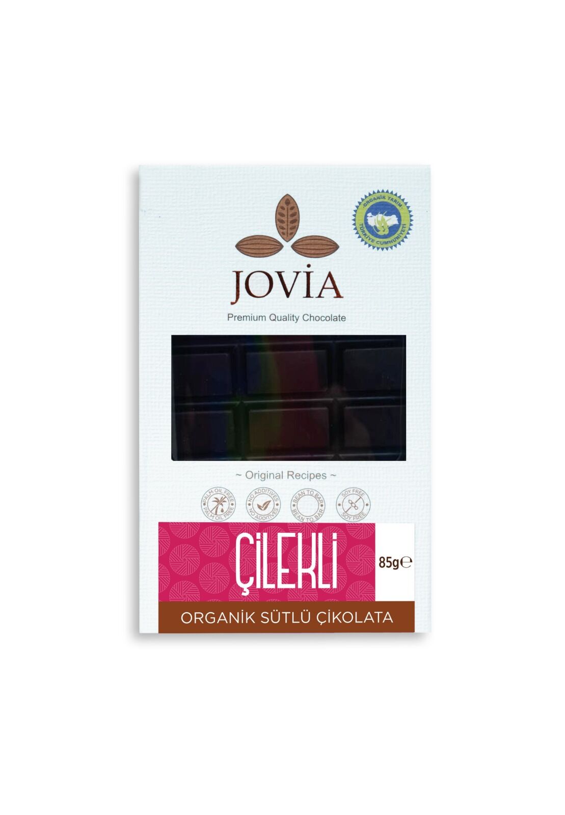 ORGANİK ÇİKOLATA-SÜTLÜ ÇİLEKLİ