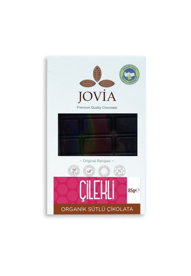 ORGANİK ÇİKOLATA-SÜTLÜ ÇİLEKLİ