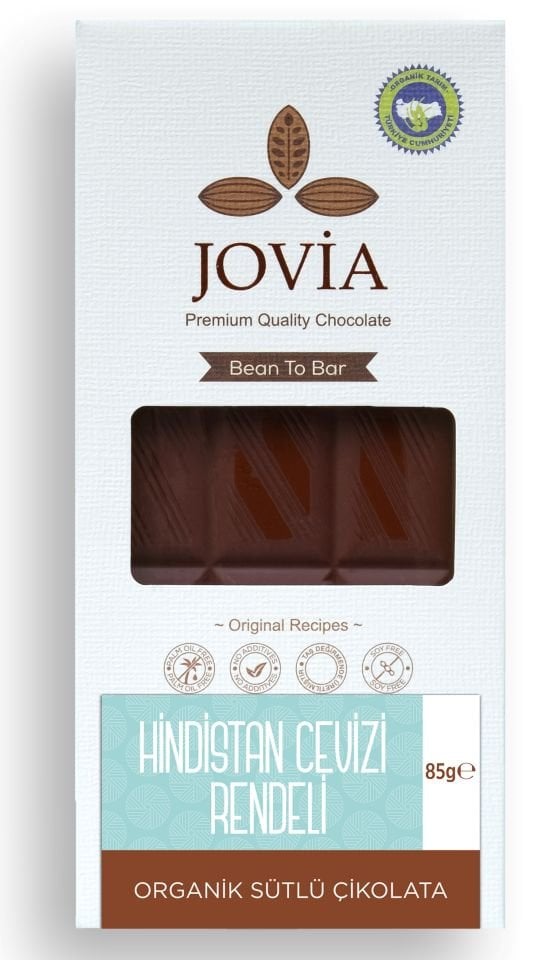 ORGANİK ÇİKOLATA-SÜTLÜ HİNDİSTAN CEVİZİ RENDELİ