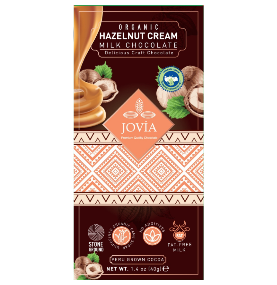 ORGANİK SÜTLÜ ÇİKOLATA-FINDIK KREMALI 40 GR