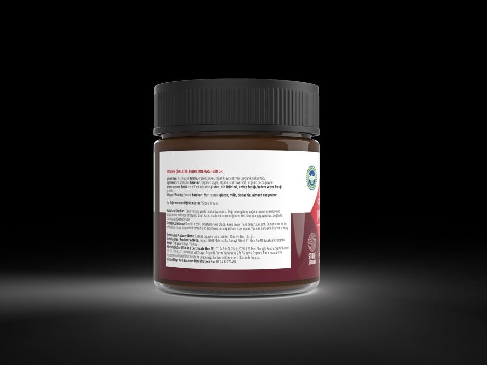 ORGANİK ÇİKOLATALI FINDIK KREMASI 200 gr