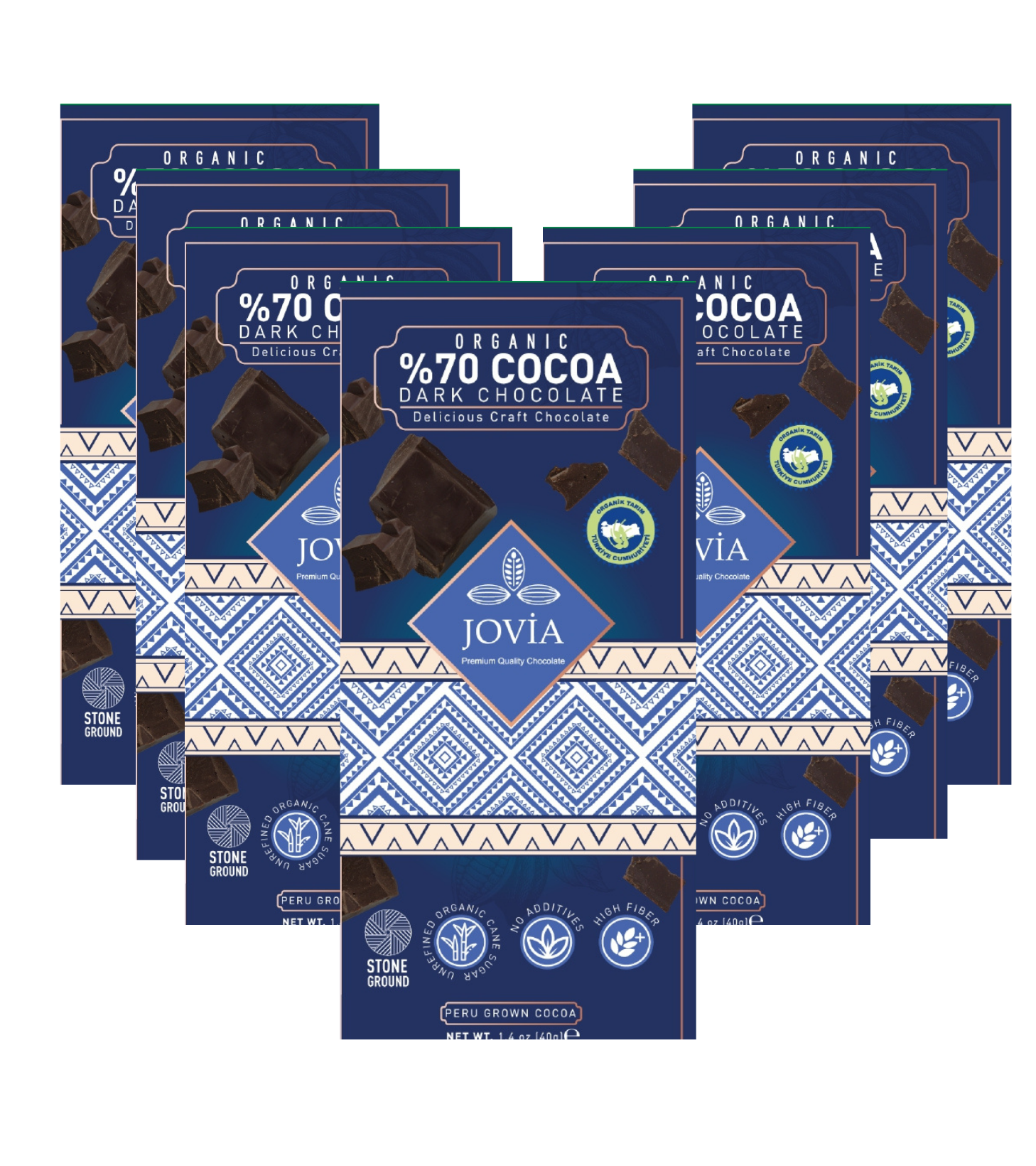 7'li Organik %70 Bitter Çikolata Sade 40 gr