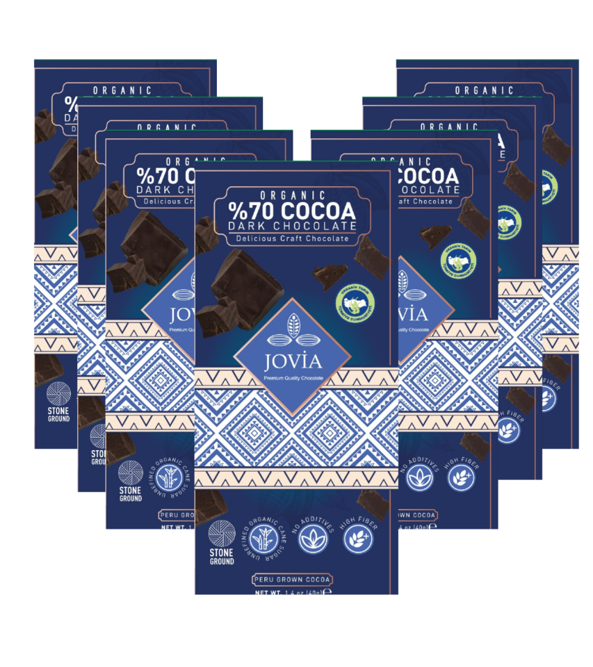 7'li Organik %70 Bitter Çikolata Sade 40 gr