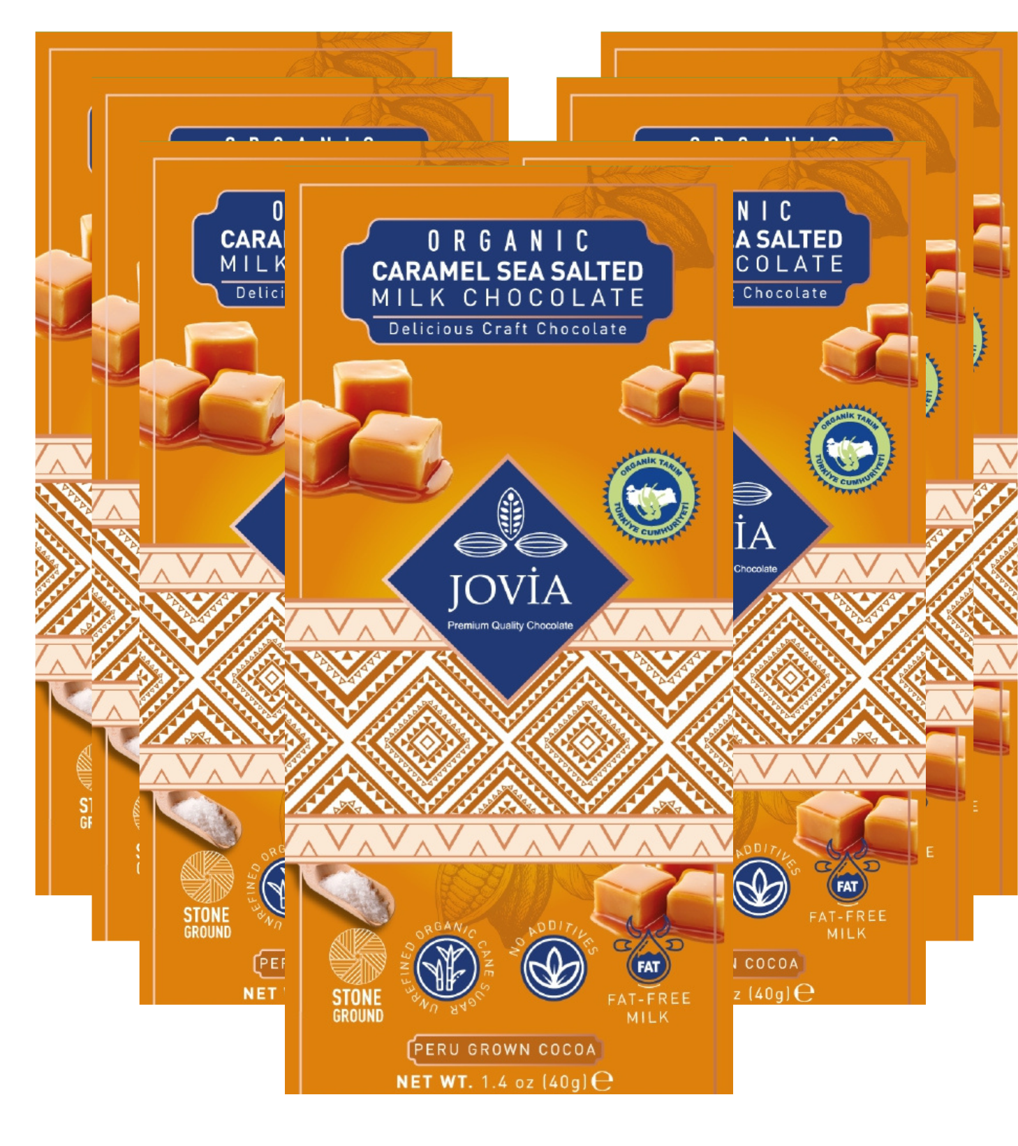 7'li Organik Sütlü Karamel&Deniz Tuzlu 40 gr