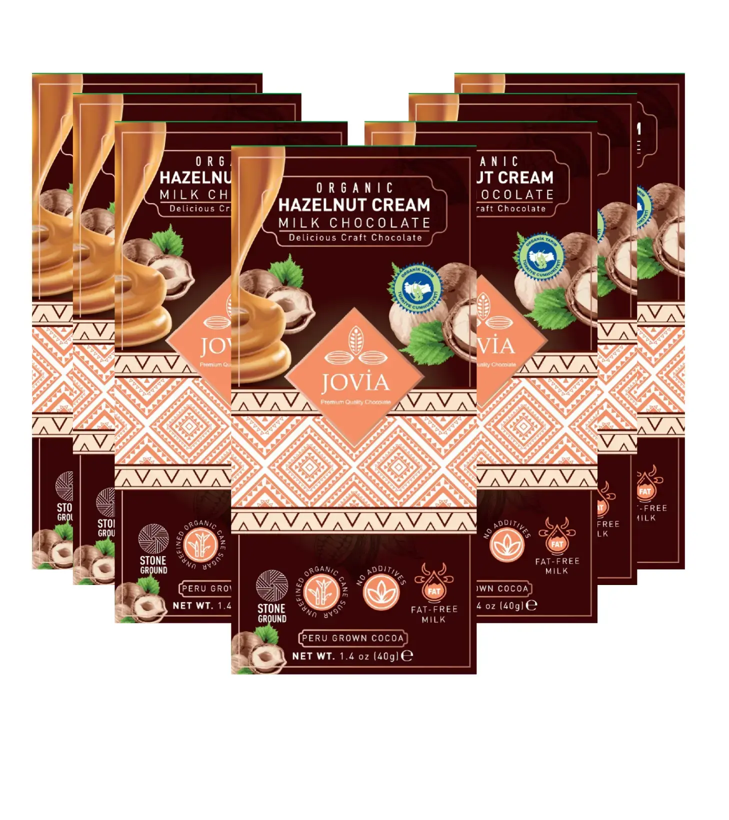 7'li Organik Sütlü Çikolata Fındık Kremalı