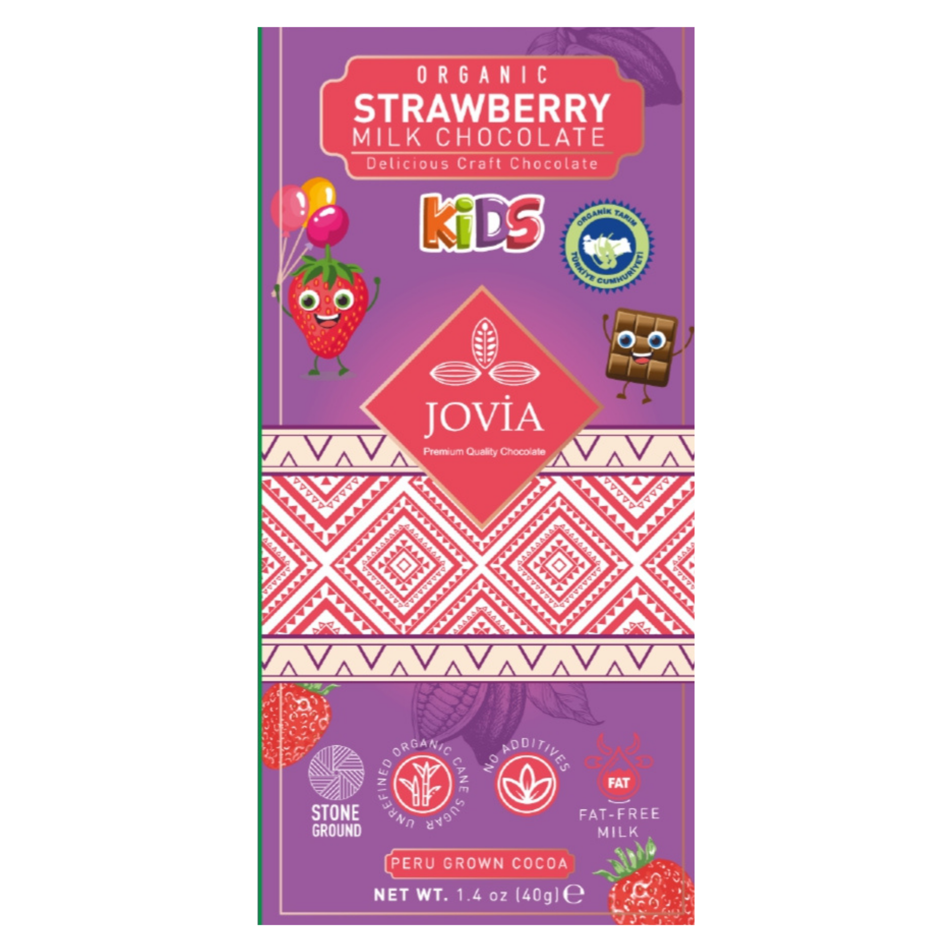 Organik Sütlü Çikolata Çilekli (Çocuk)