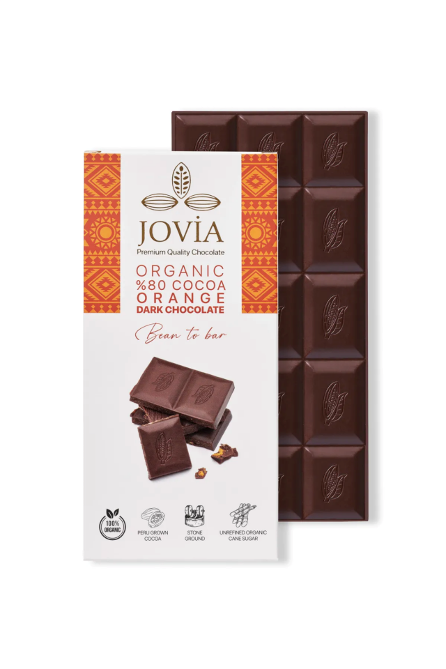 ORGANİK %80 PORTAKALLI ÇİKOLATA 85 GR