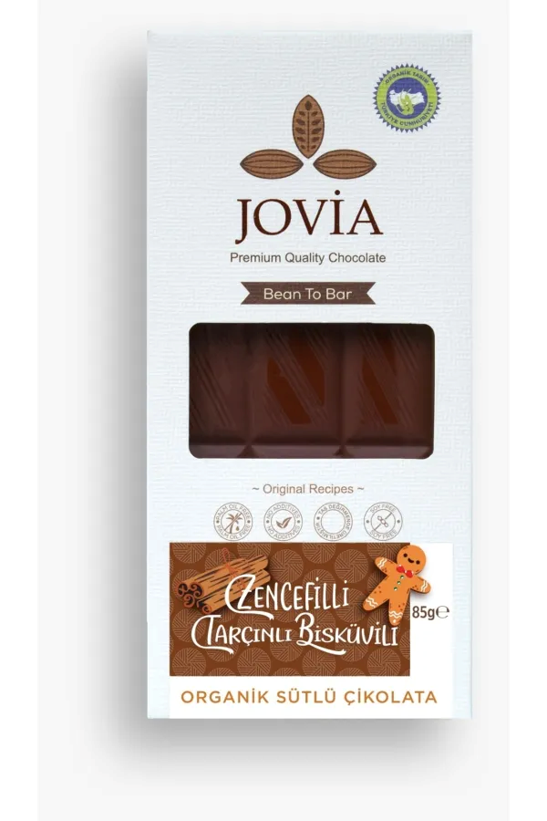 Organik Sütlü Çikolata- Zencefil&Tarçın Bisküvili 85 GR