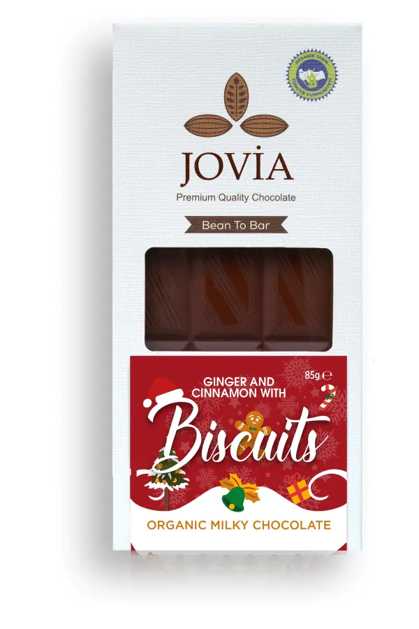 Organik Sütlü Çikolata- Zencefil&Tarçın Bisküvili 85 GR