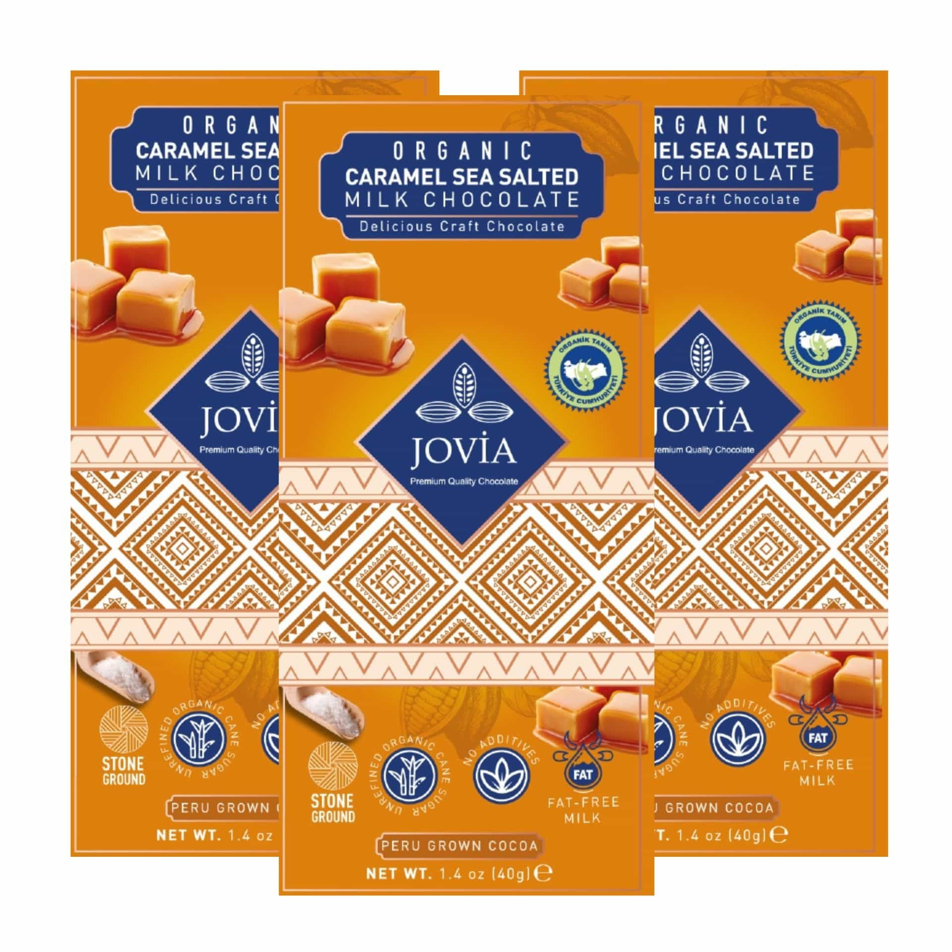 Organik Sütlü Çikolata-Karamel&Deniz Tuzlu 3'lü Avantajlı Paket