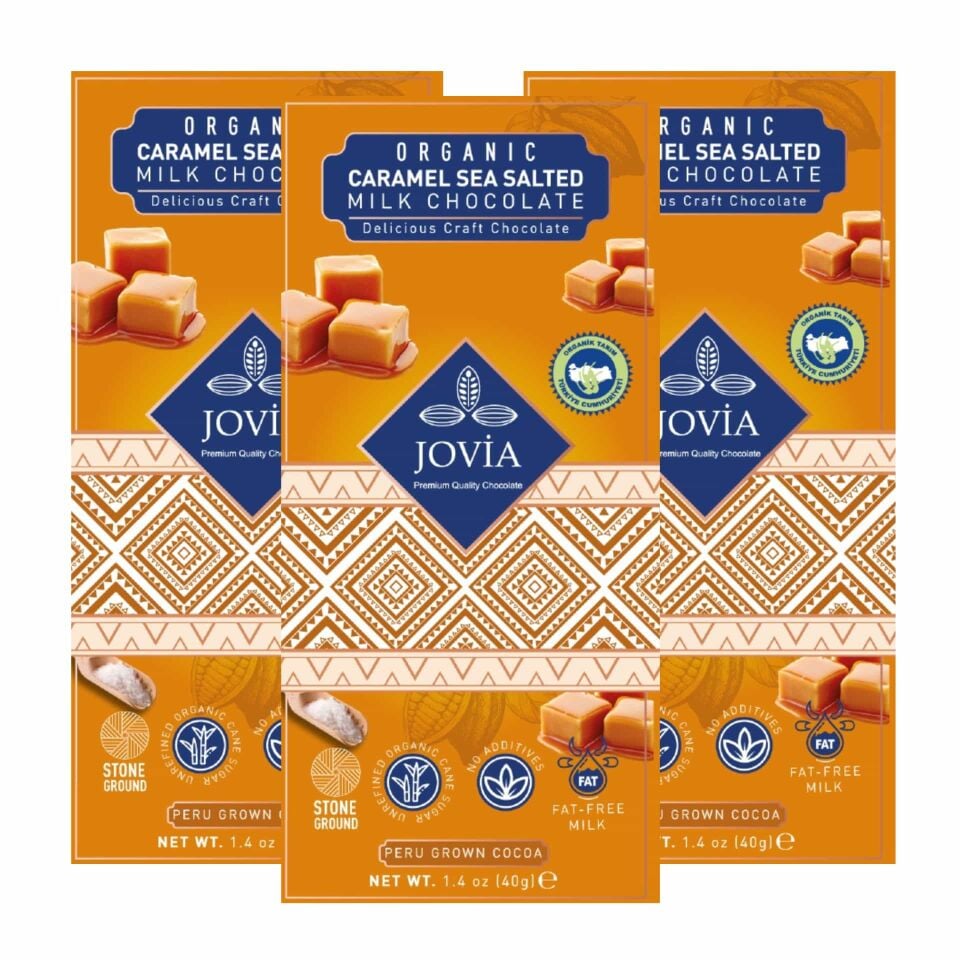 Organik Sütlü Çikolata-Karamel&Deniz Tuzlu 3'lü Avantajlı Paket