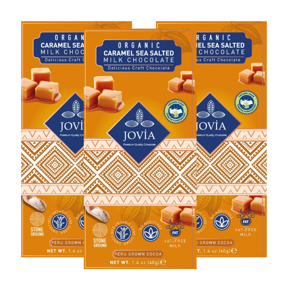 Organik Sütlü Çikolata-Karamel&Deniz Tuzlu 3'lü Avantajlı Paket