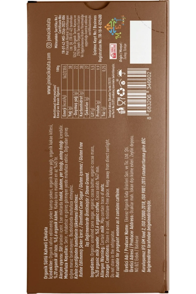 Organik Sütlü Çikolata-kahveli 3'lü Avantajlı Paket