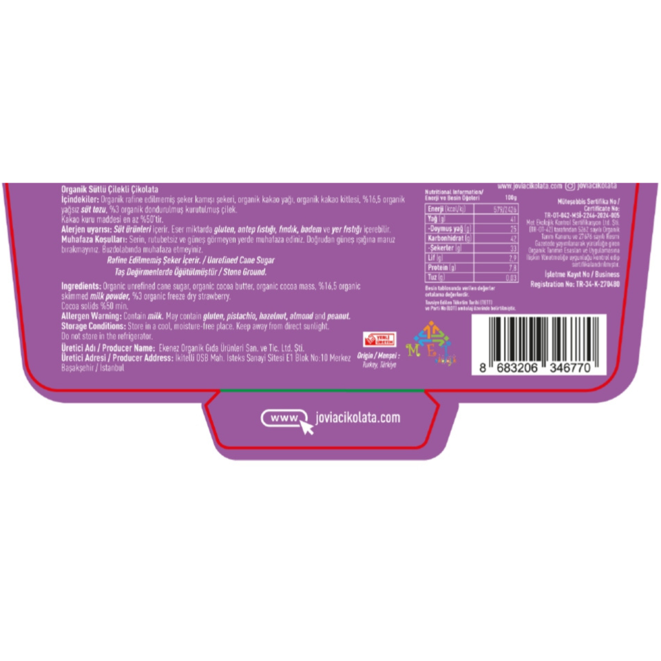 Çilekli Çikolata Kids 40 Gr 3'lü Avantajlı Paket