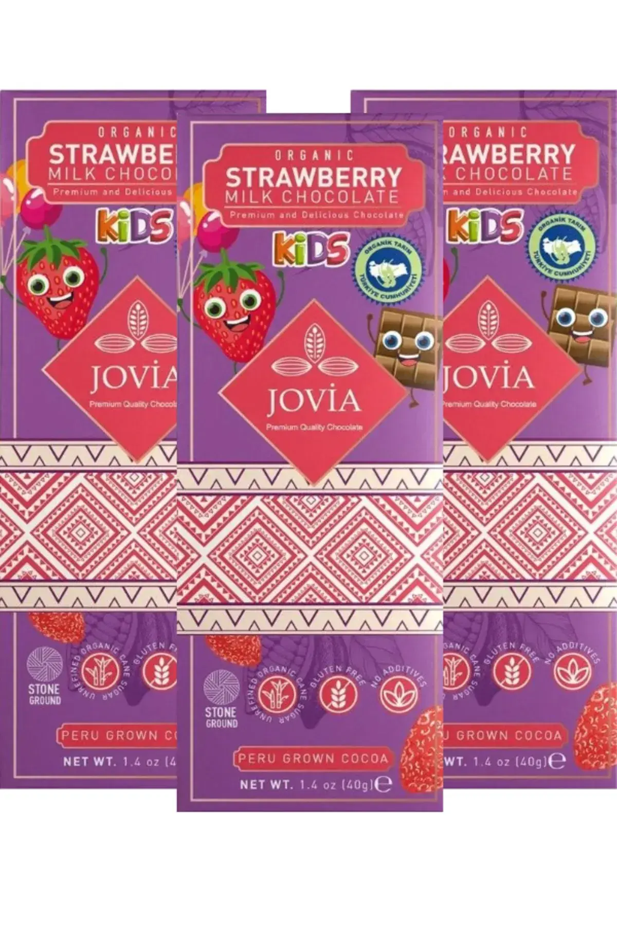 Çilekli Çikolata Kids 40 Gr 3'lü Avantajlı Paket