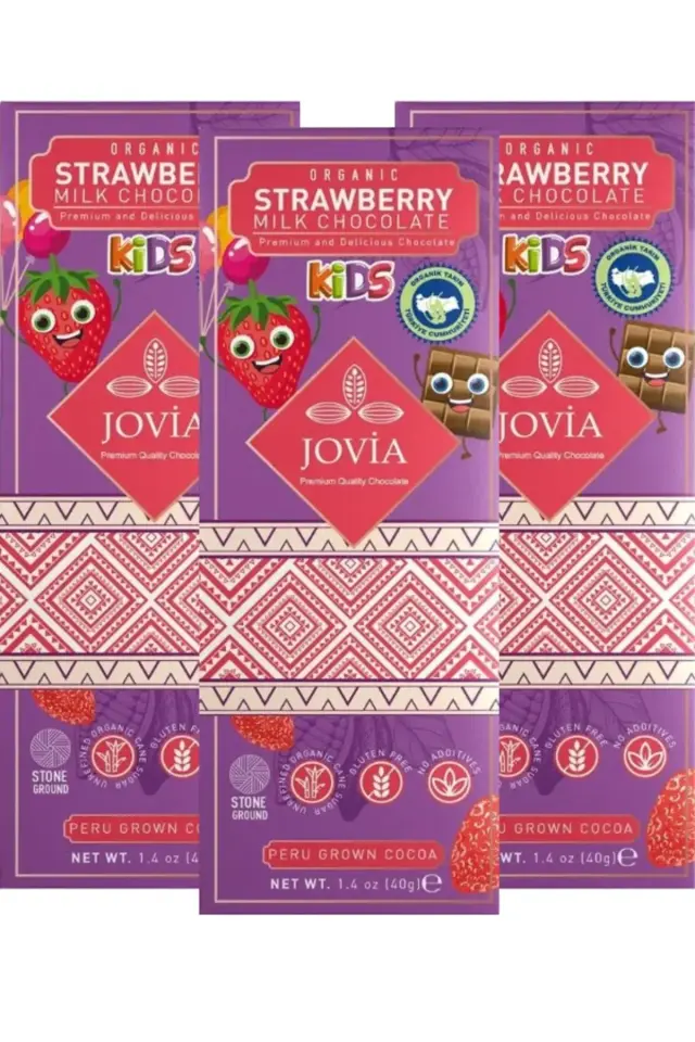 Çilekli Çikolata Kids 40 Gr 3'lü Avantajlı Paket