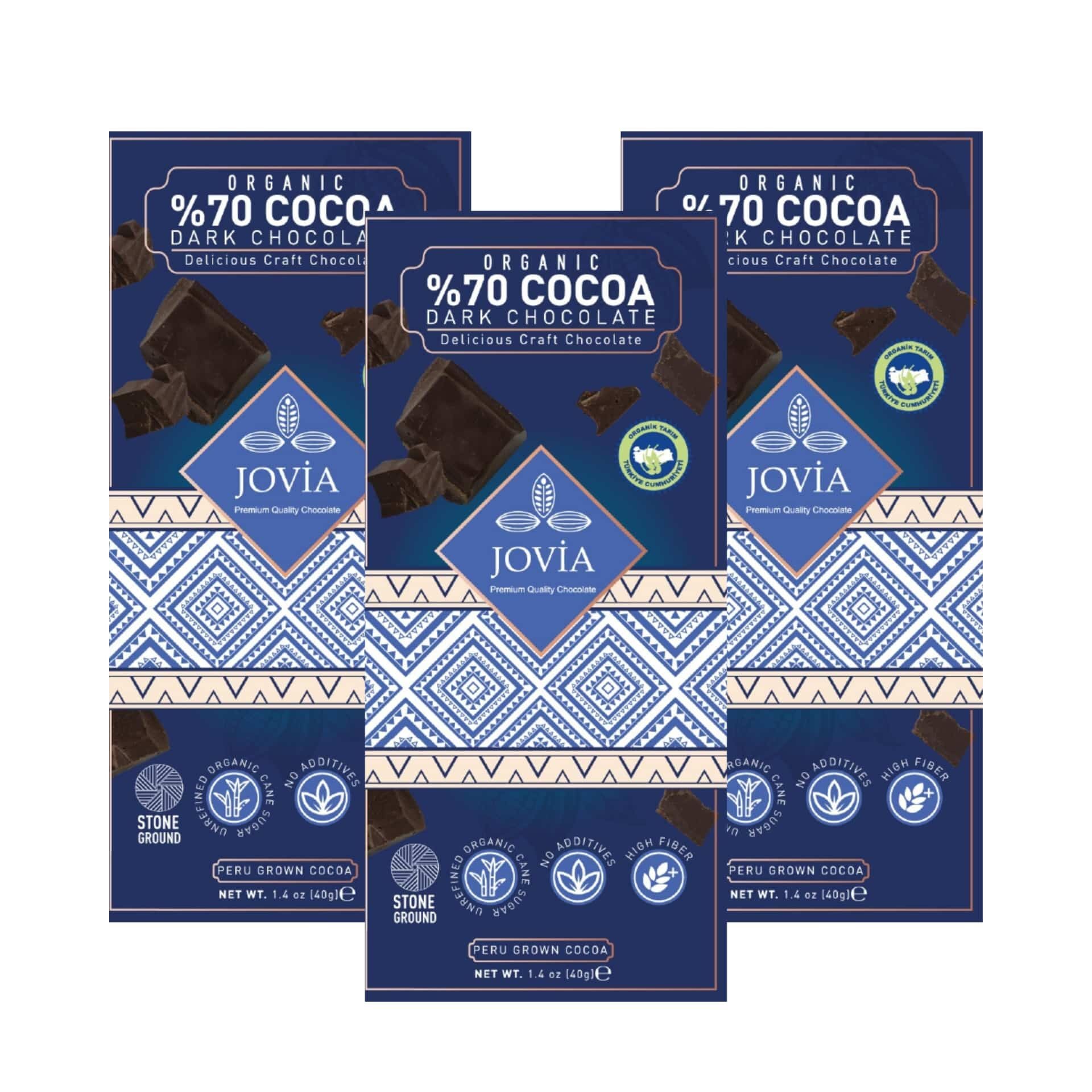 Organik %70 Bitter Sade Çikolata 3'lü Avantajlı Paket